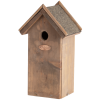 Houten vogelhuisje nestkast Rosa met schuin dak en opening.