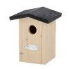Houten vogelhuisje met zwart dakje tuinaccessoire