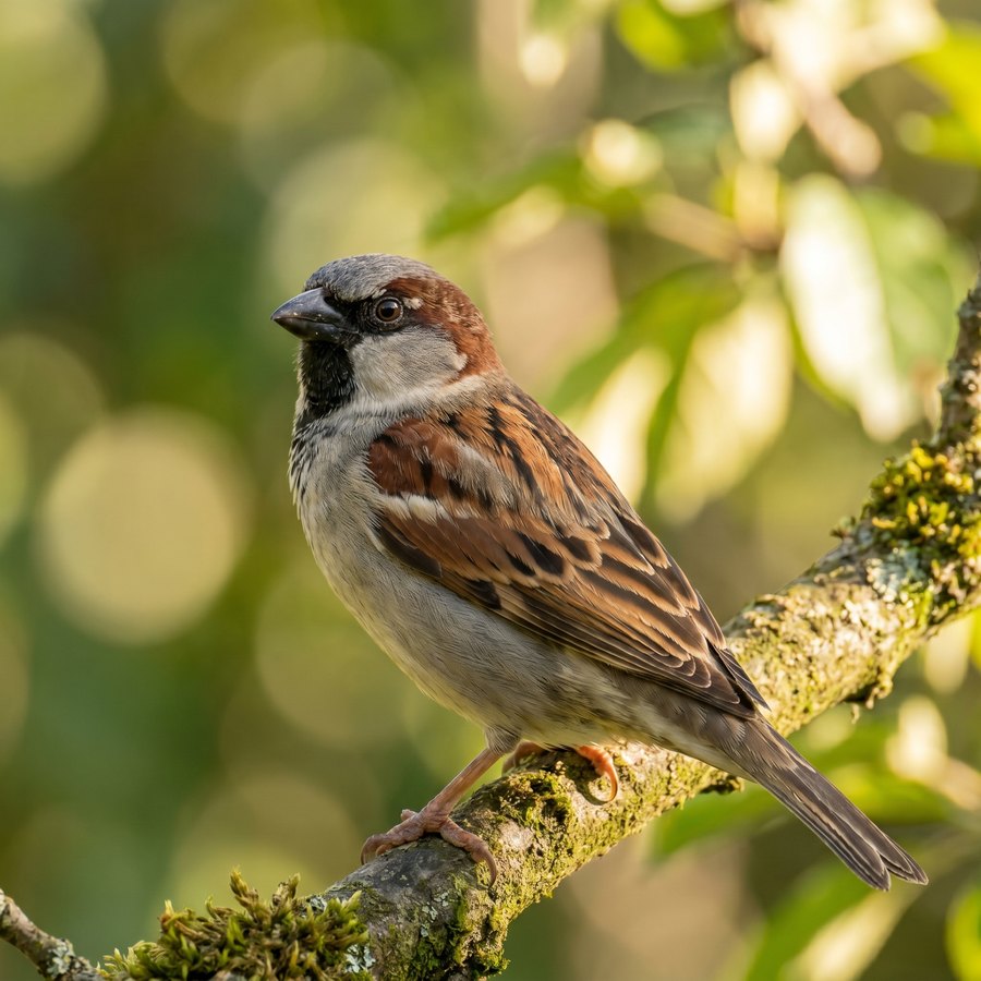 Mannetjeshuismus op een tak in de tuin