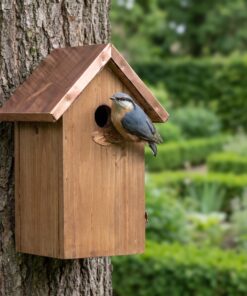 Boomklever bij Elegante nestkast Luna voor pimpelmezen