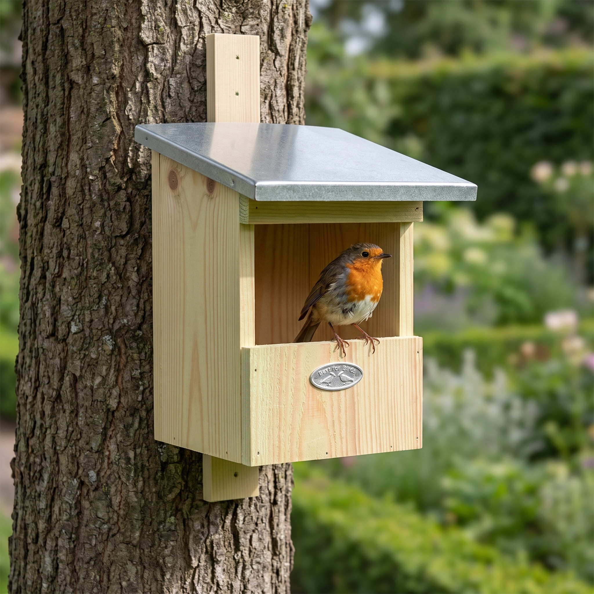 Roodborstje bij Nestkast Rori voor roodborsten