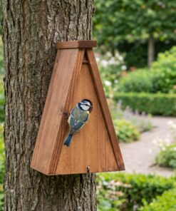 Pimpelmees bij nestkast Pimpelmees Triangel