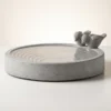 Betonnen vogelbad van 29 cm met vogelfiguren op de rand
